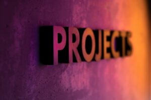 Projets de texte sur rose et orange
